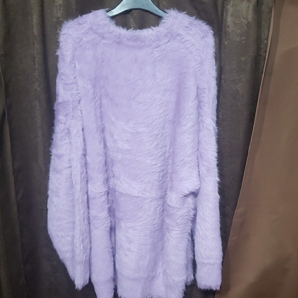 Aknvas Lavender Fuzzy Knit Manu Coco Sweater Pullover Amethyst Purple XL Women's - Picture 4 of 4